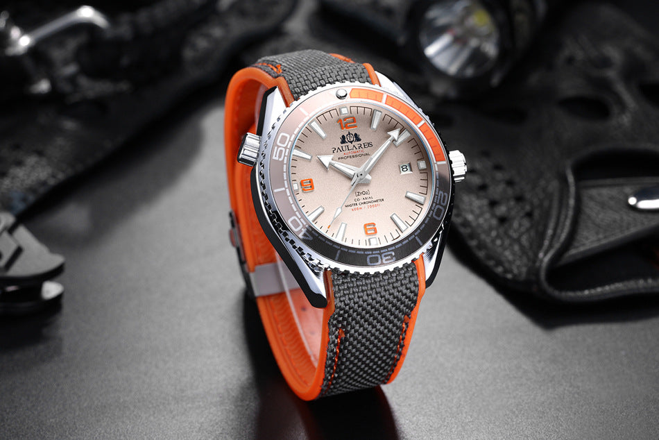 Nameria Automatic Luminous Date Watch Rubber Strap 45mm