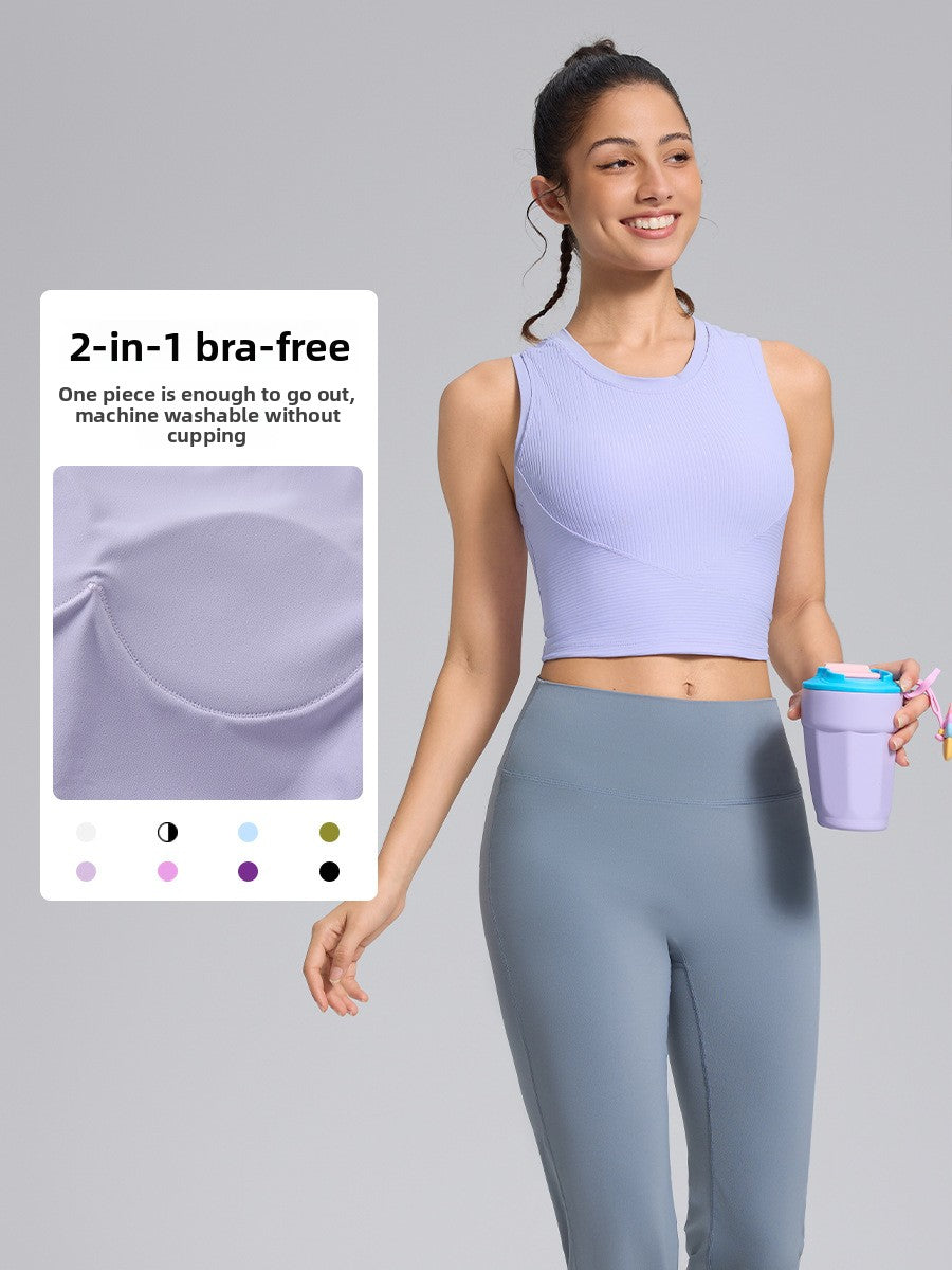 Nameria Seamless Fixed Cup Yoga Sports Bra