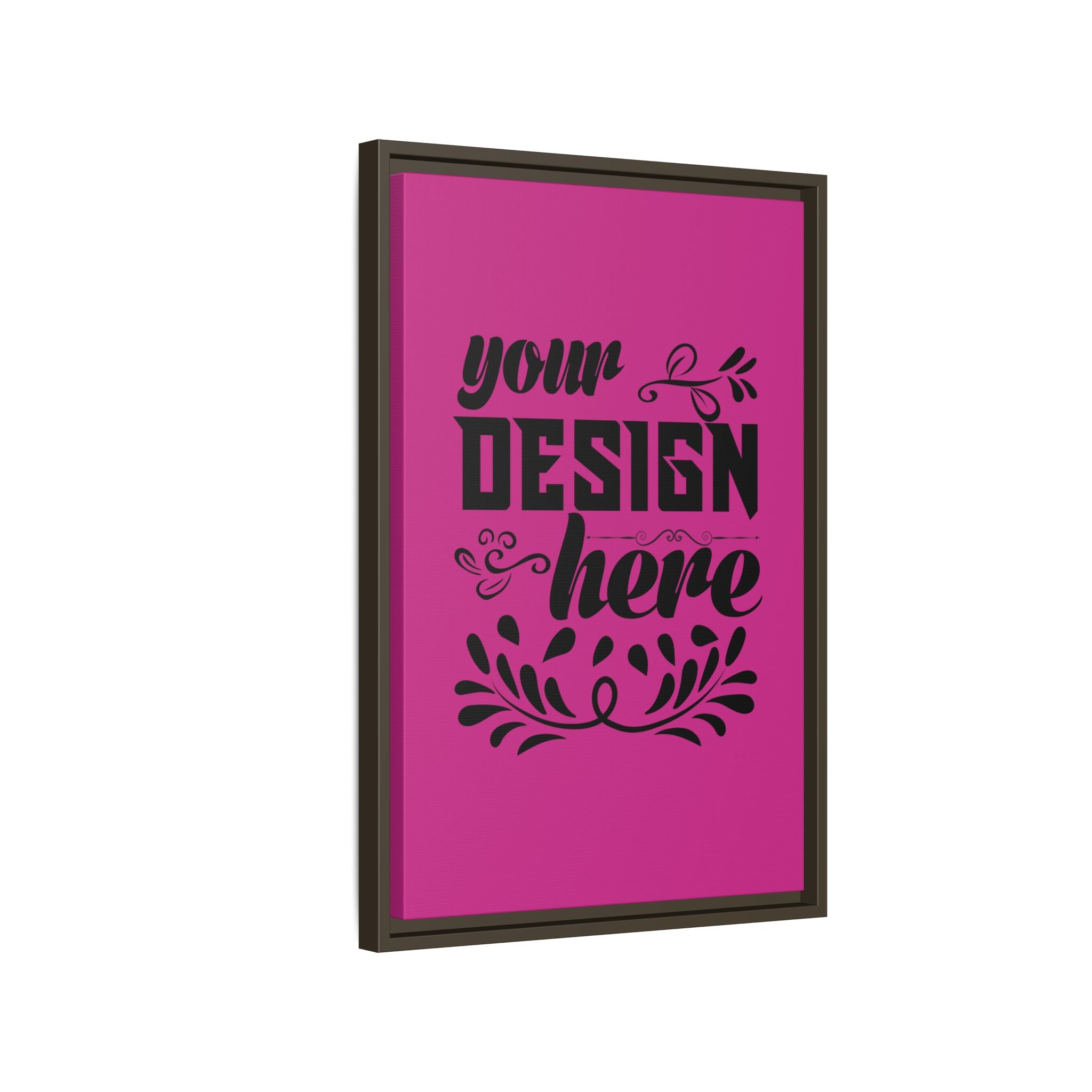 Customizable Framed Matte Canvas Print with Pinewood Frame Sawtooth Hanger