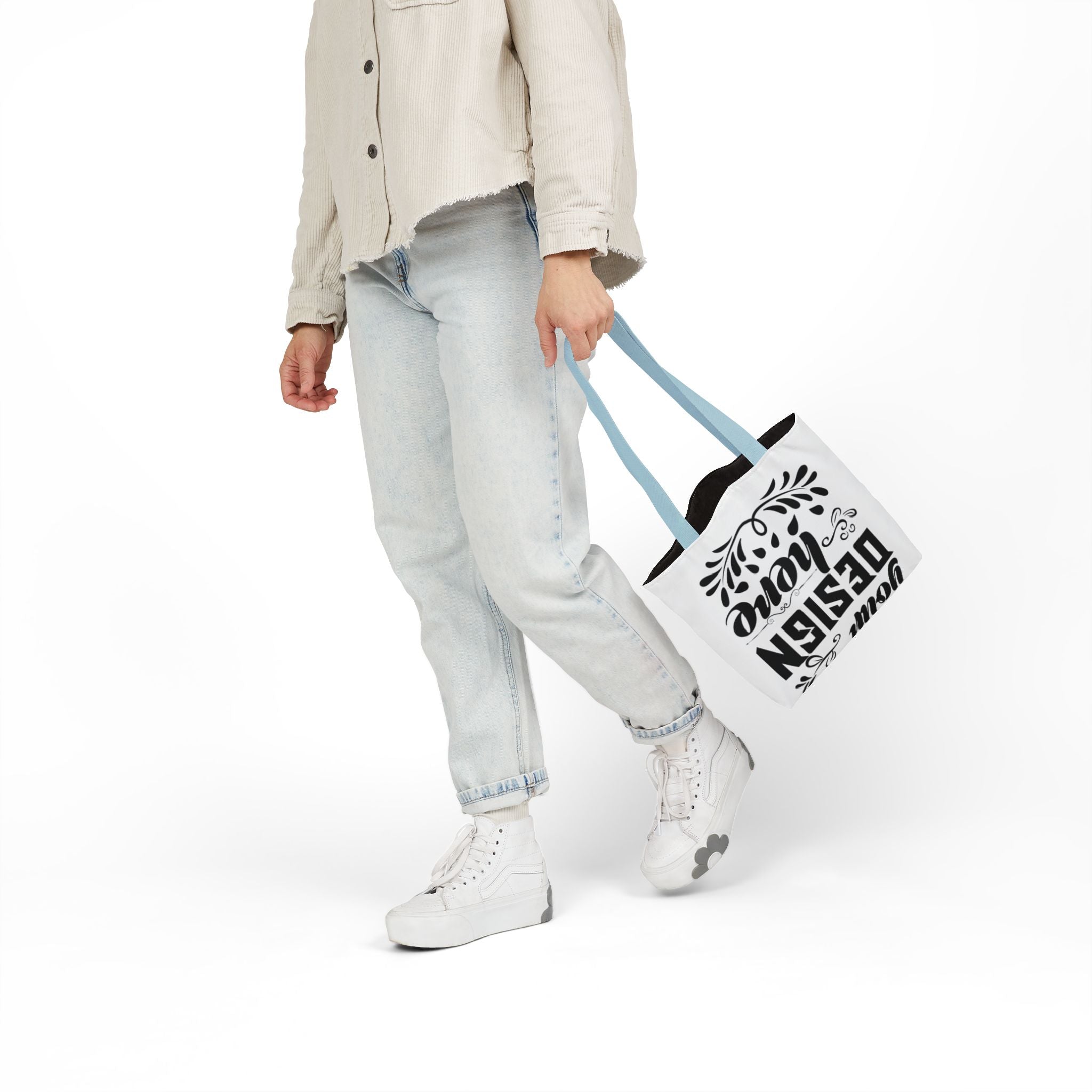 Customizable Canvas Tote Bag With 5 Color Strap Options All Over Print