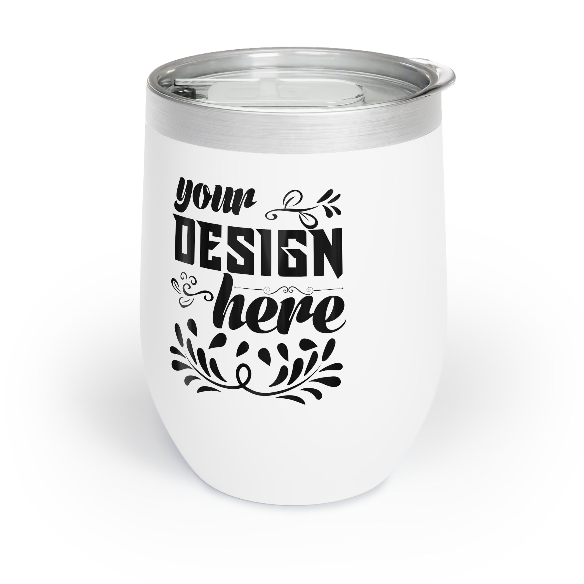 Customizable 12oz Vacuum Insulated Stainless Steel Wine Tumbler with Lid