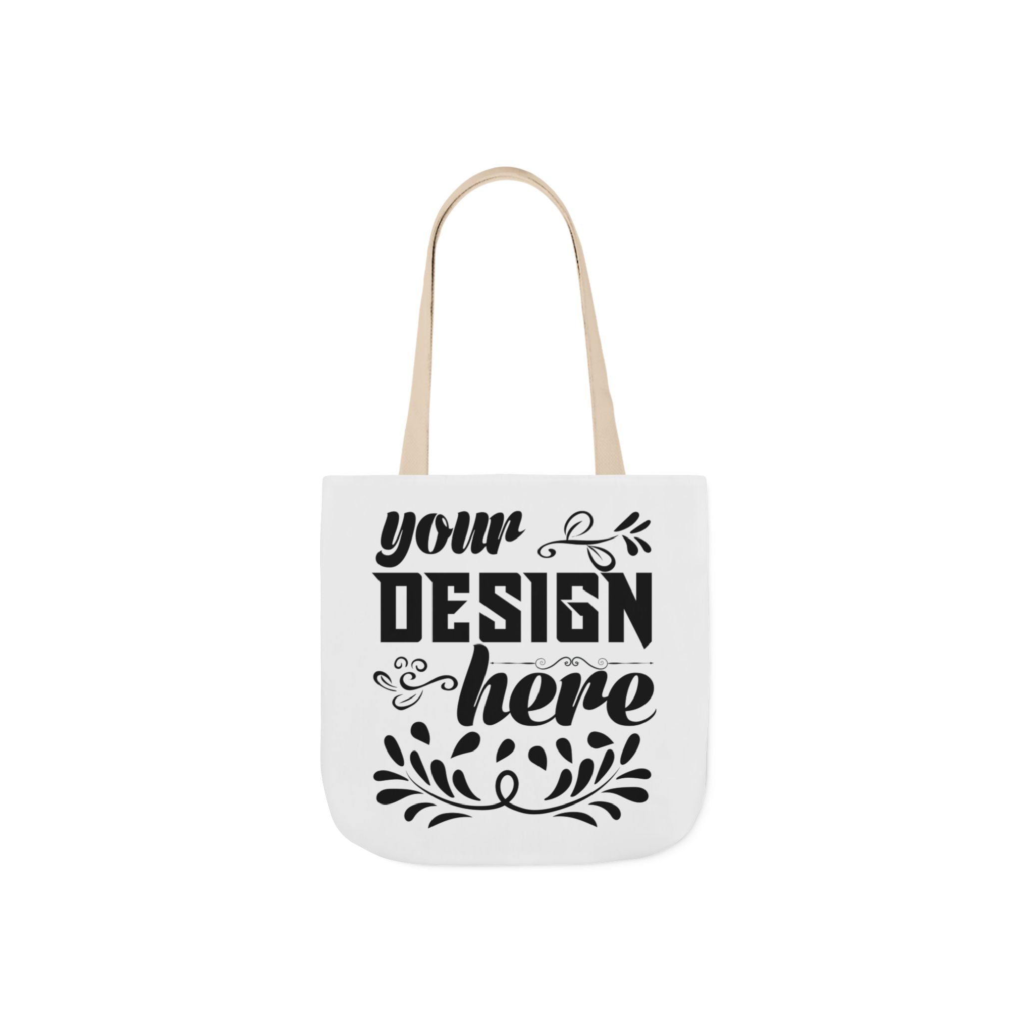 Customizable Canvas Tote Bag With 5 Color Strap Options All Over Print
