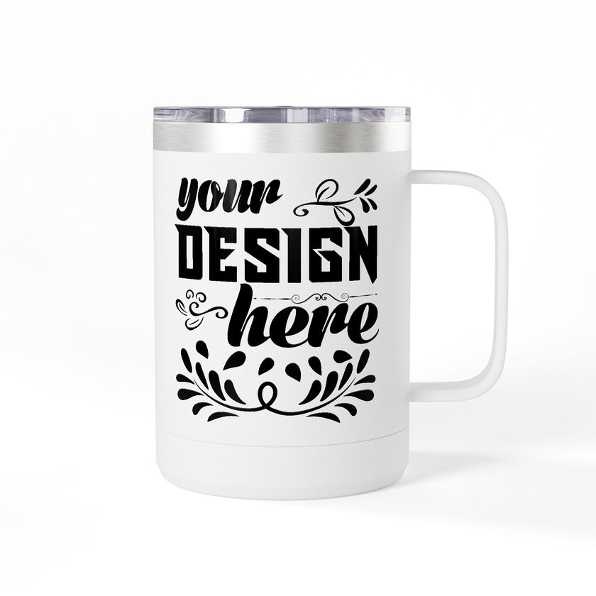 Customizable Polar Camel 15oz Stainless Steel Coffee Mug Tumbler Lid