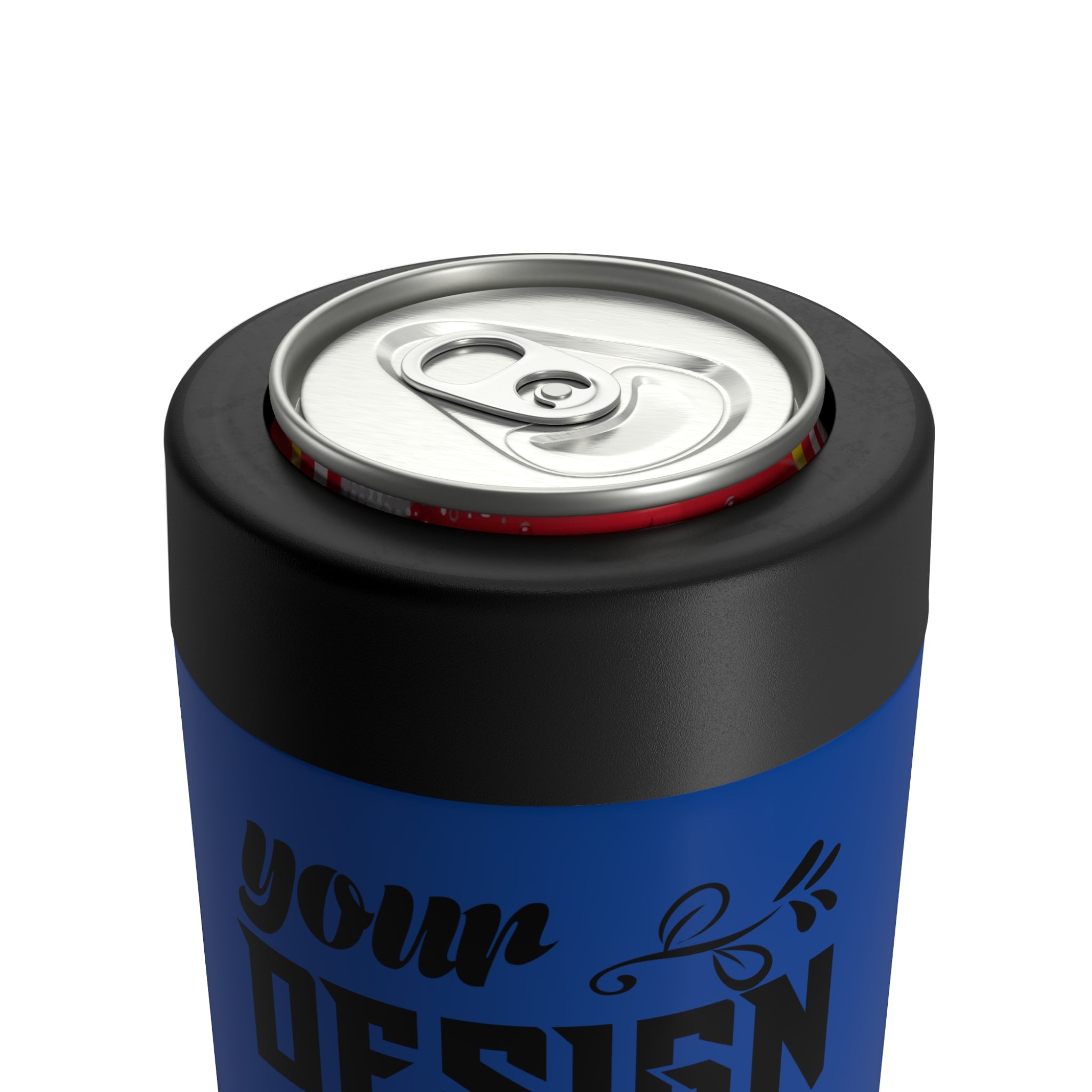 Customizable Stainless Steel Can Holder with Screw On Lid Fits 12oz
