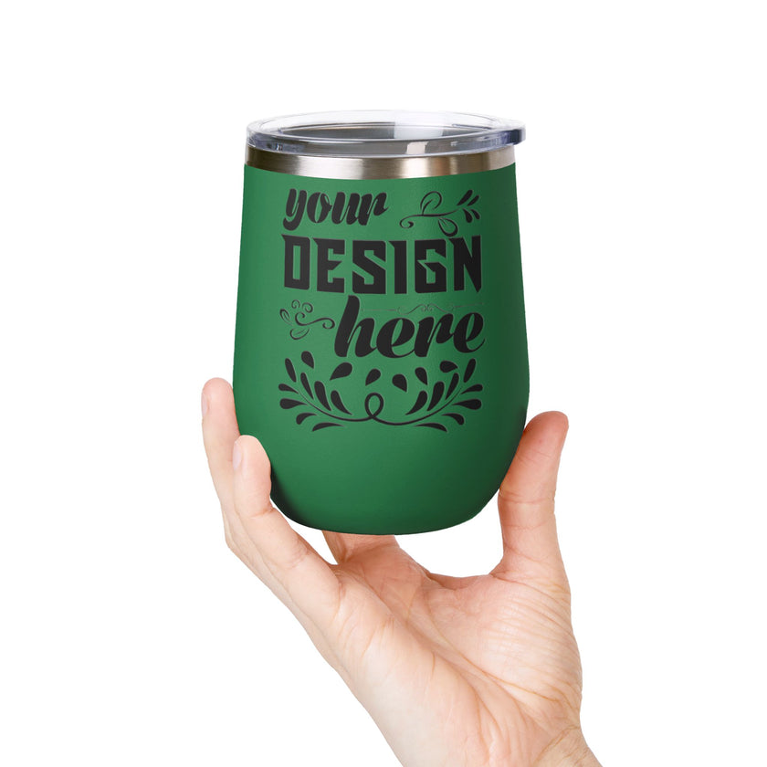 Customizable Polar Camel 12oz Stainless Steel Wine Tumbler Cup Lid