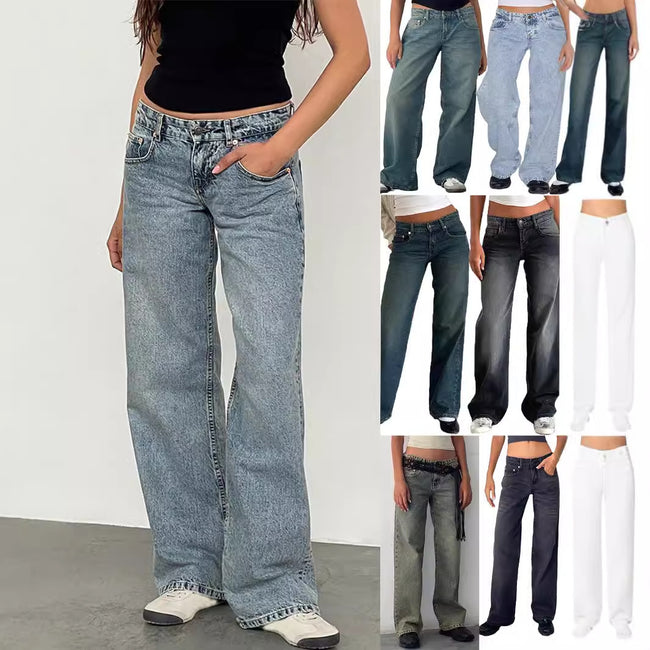 Nameria High Waist Straight Leg Denim Jeans Full Length