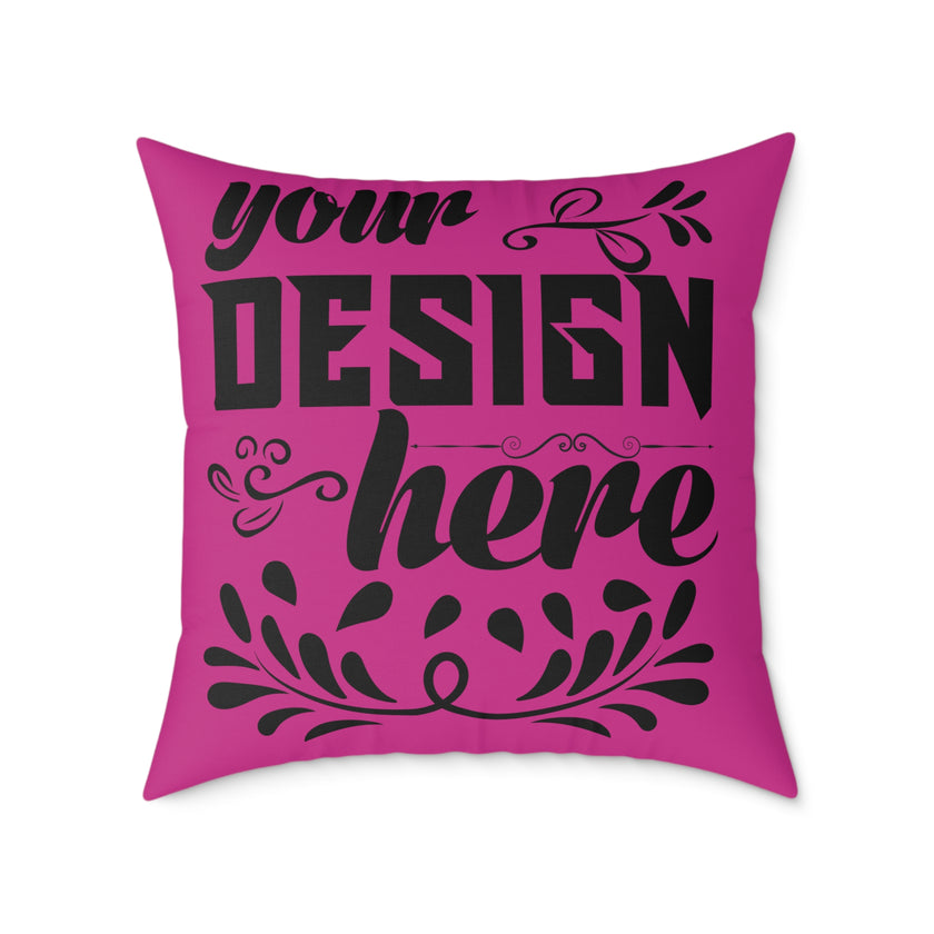 Customizable Square Poly Canvas Pillow with Insert Double-Sided Print
