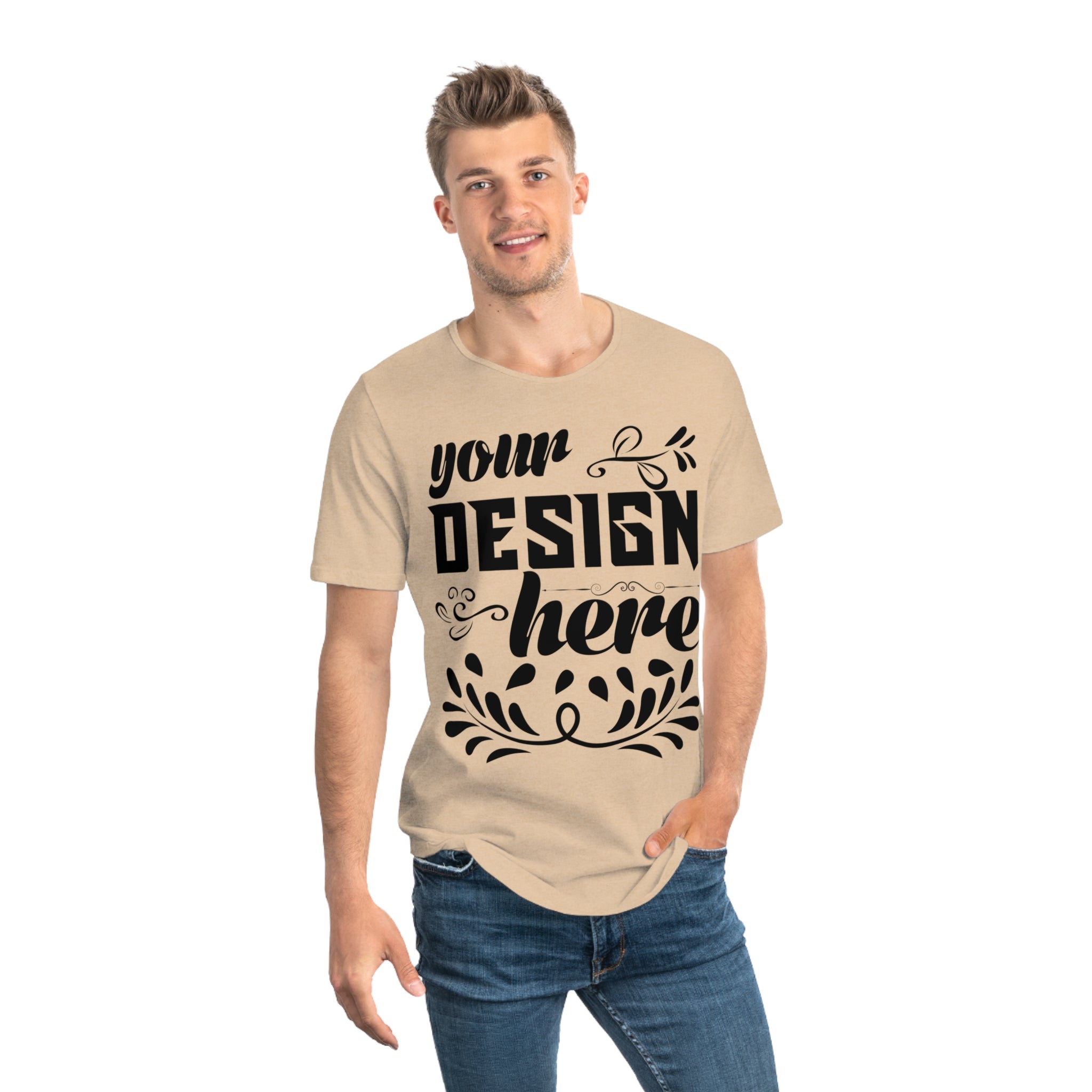 Customizable Bella+Canvas 3003 Mens Jersey Curved Hem Tee