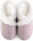Women’s Fuzzy Memory Foam House Slippers – Indoor Outdoor Cozy Knit Slip-On with Plush Lining & Anti-Skid Rubber Sole