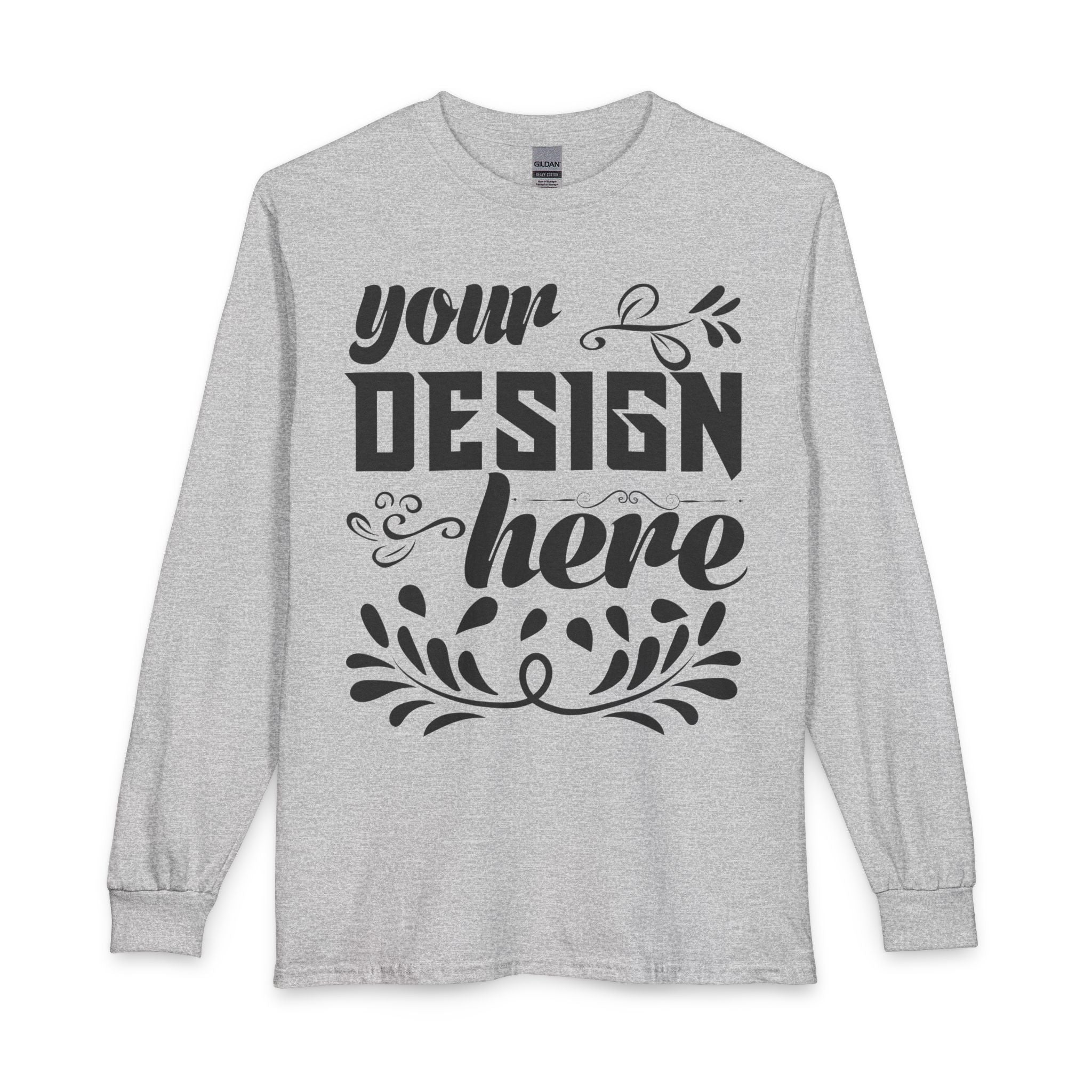 Customizable Gildan 5400 Unisex Long Sleeve T Shirt 100 Cotton Rib Cuffs