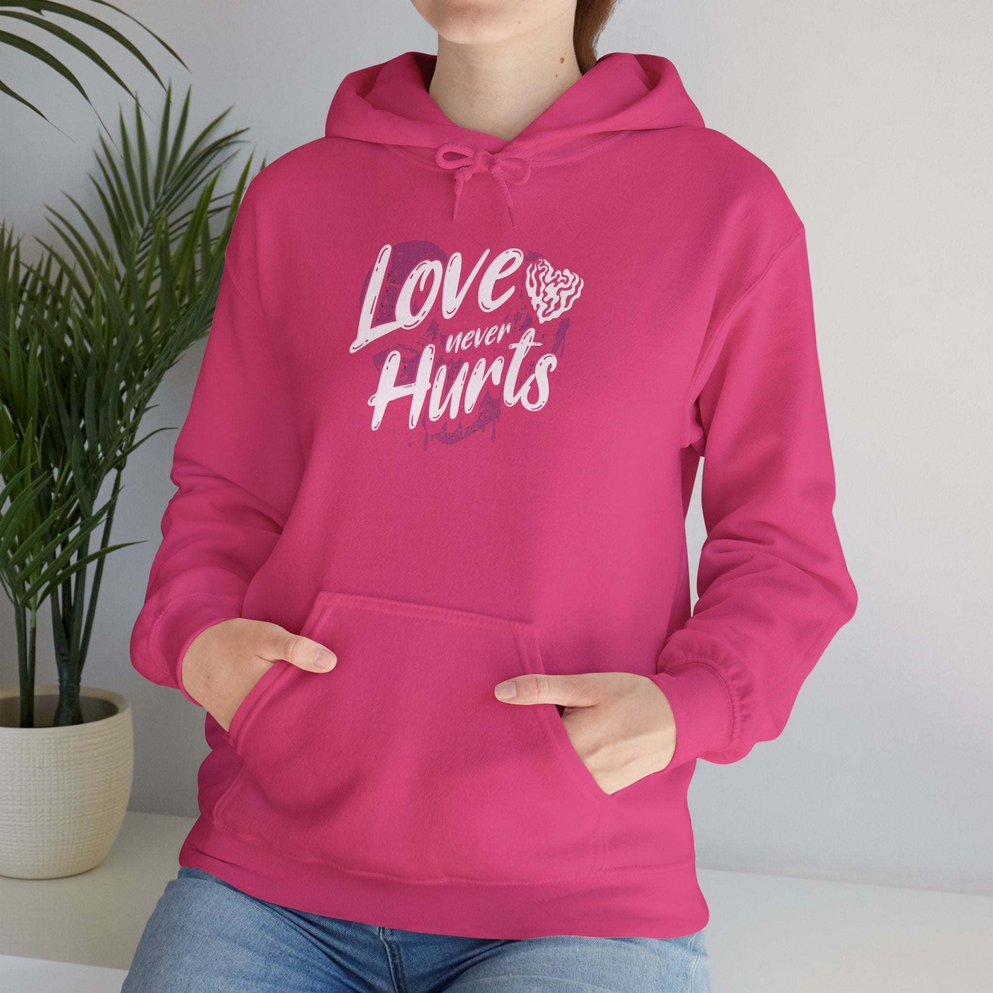Gildan 18500 Unisex  Hooded Sweatshirt | Love Never Hurts Graphic Print