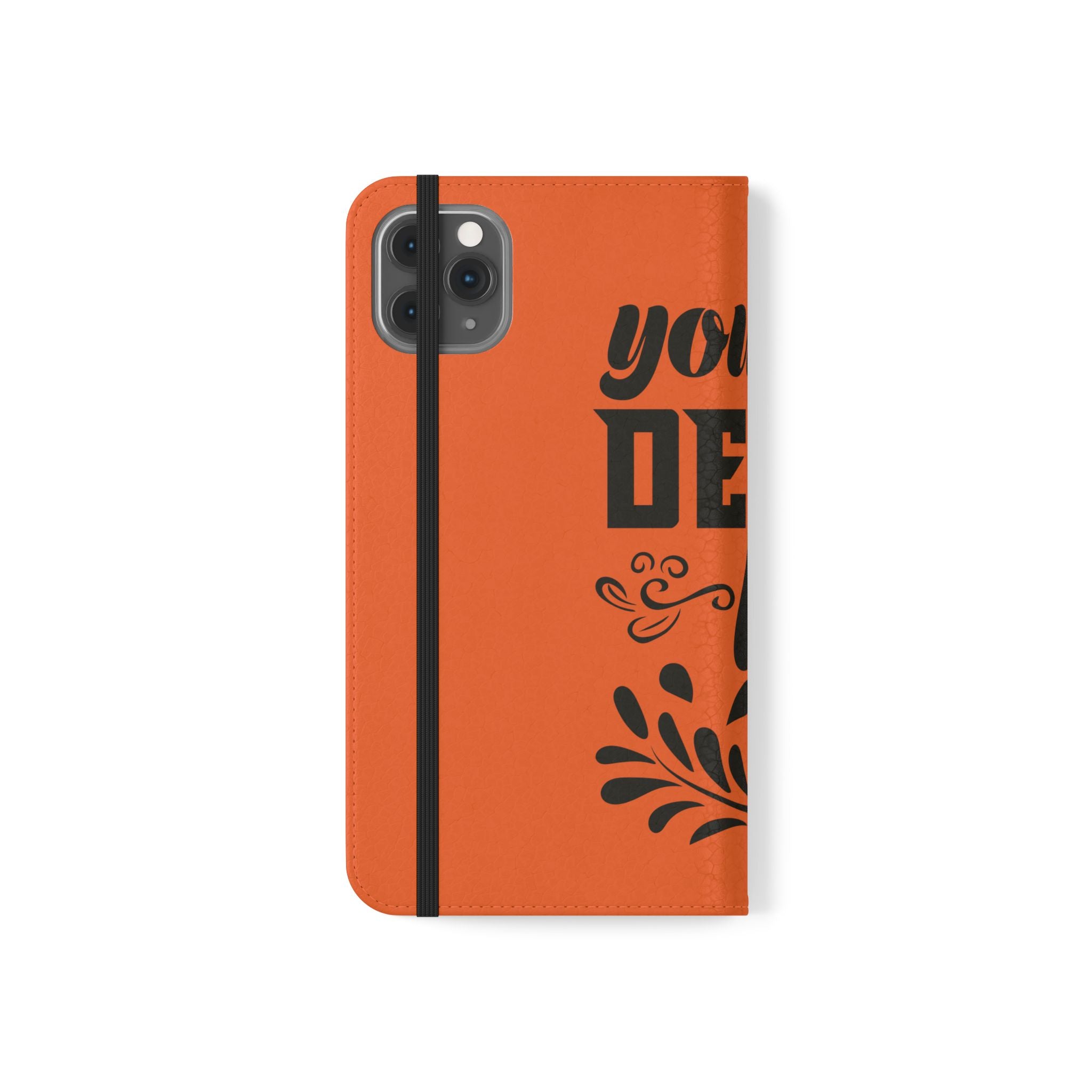 Customizable Flip Folio Phone Case With Card Slots Stand And Elastic Strap