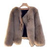 Nameria Faux Fur Cropped Coat Relaxed Fit Round Neck