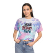 Customizable Colortone 1050 Womens Tie Dye Crop T Shirt