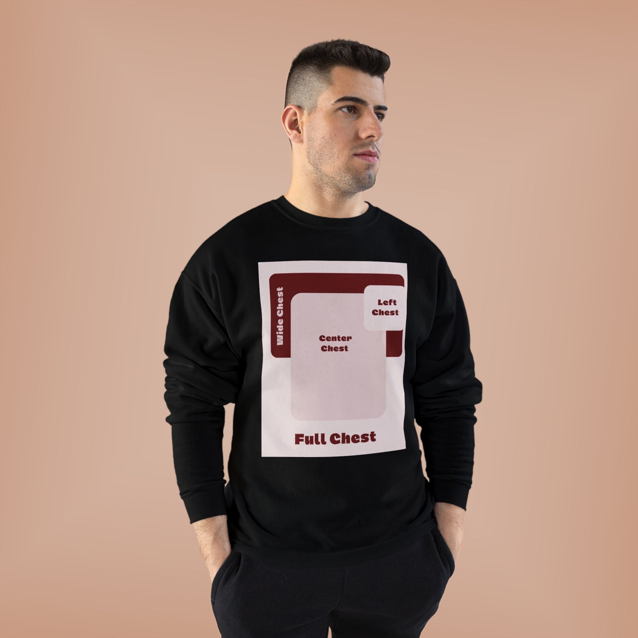 Customizable Unisex Hanes P160 EcoSmart Crewneck Sweatshirt Custom Print