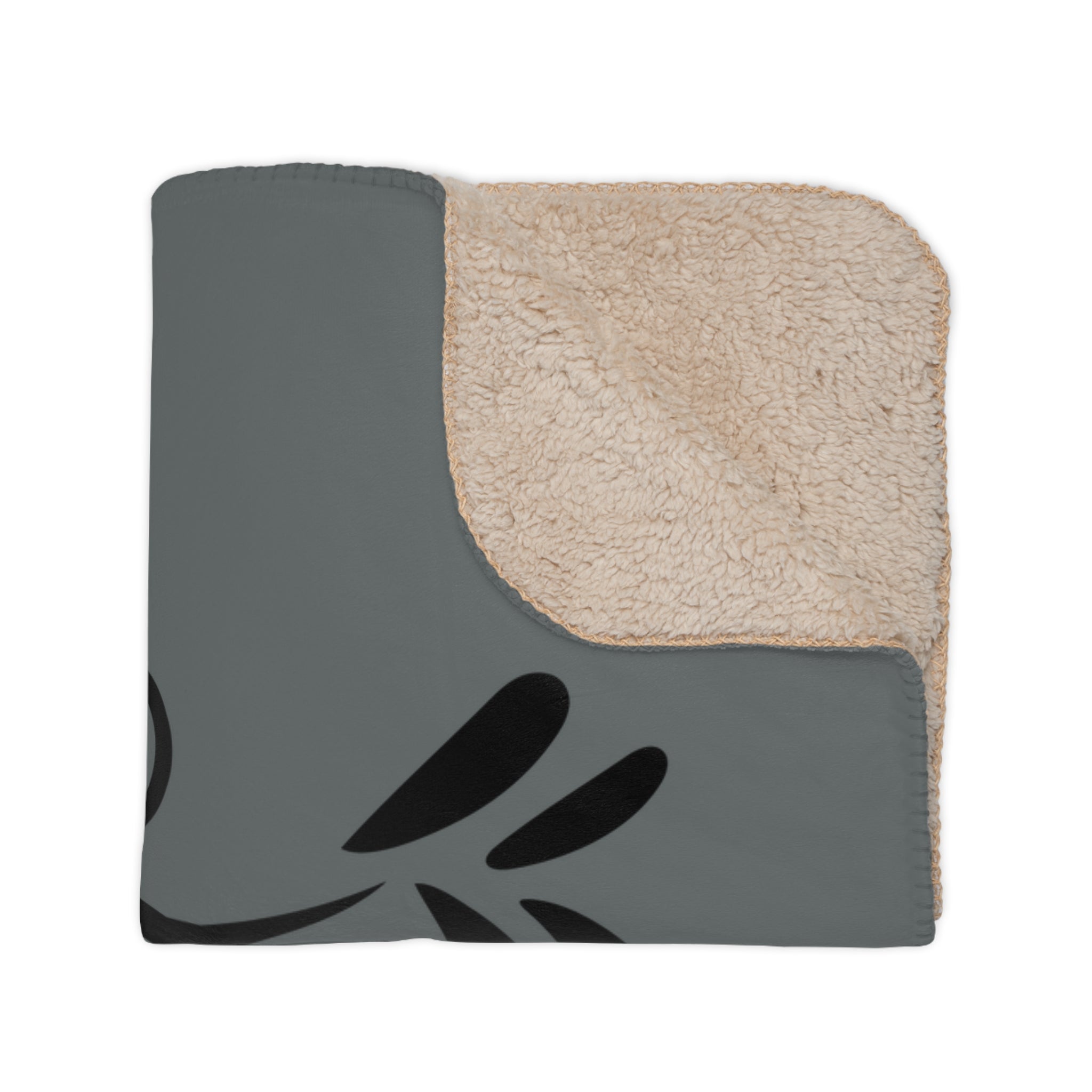 Customizable Tan Sherpa Blanket One Sided Print Soft Sherpa Back