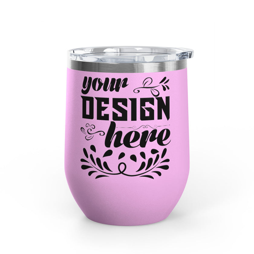 Customizable Polar Camel 12oz Stainless Steel Wine Tumbler Cup Lid