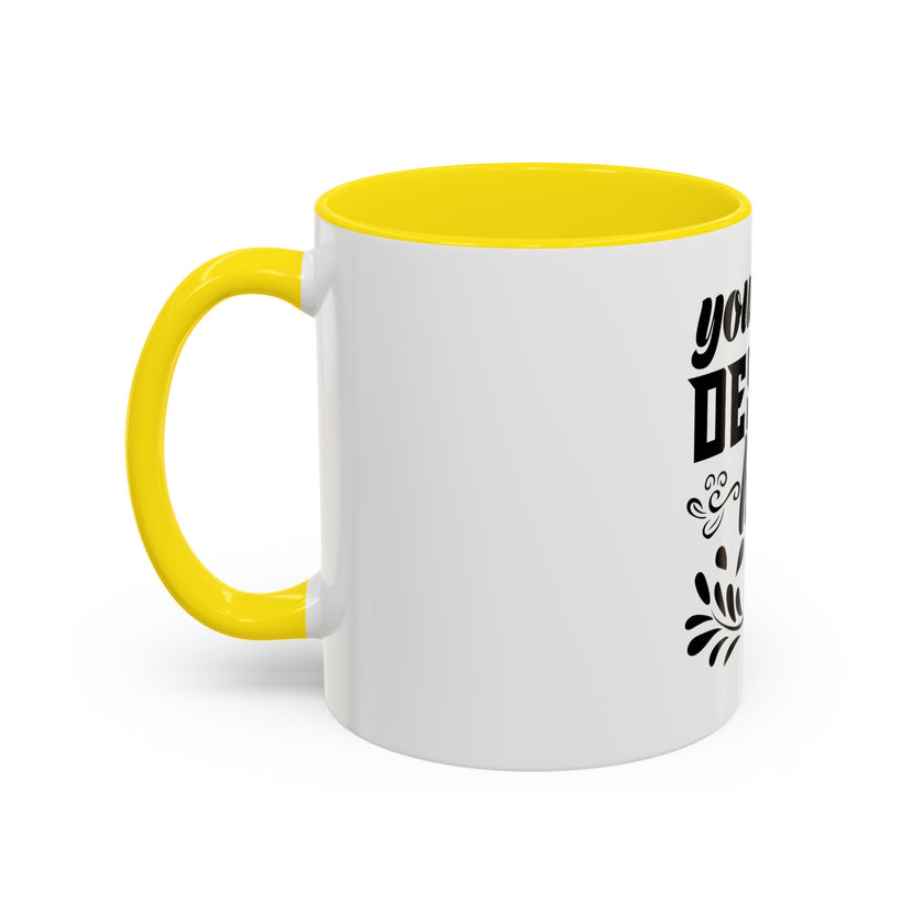 Customizable Accent Coffee Mug 11oz and 15oz Colored Interior Handle