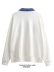 Nameria Unisex Oversize Denim Lapel Polo Sweatshirt