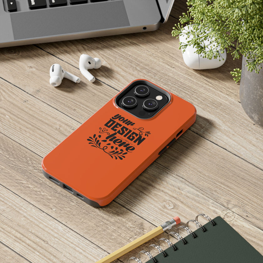 Customizable Tough Phone Case Glossy Dual Layer Wireless Charging
