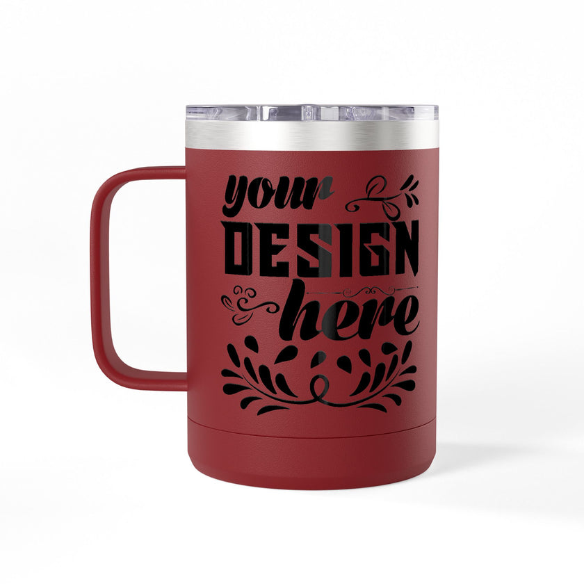 Customizable Polar Camel 15oz Stainless Steel Coffee Mug Tumbler Lid