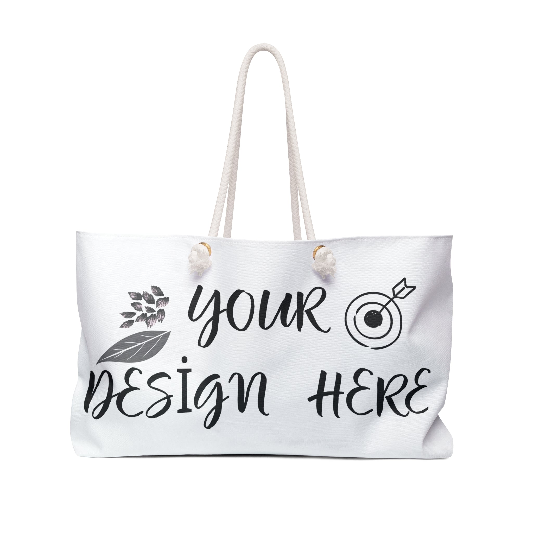 Customizable Weekender Bag Spun Polyester Tote Rope Handles 24x13