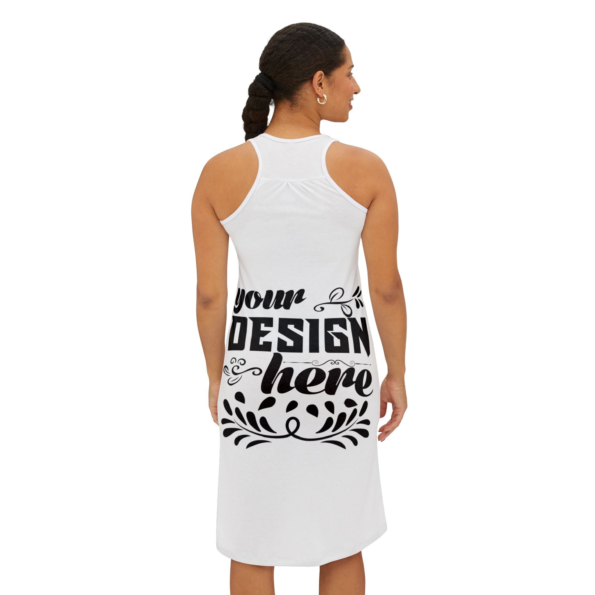 Customizable Women’s Racerback Dress AOP Stretch Jersey Regular Fit Cinched Back