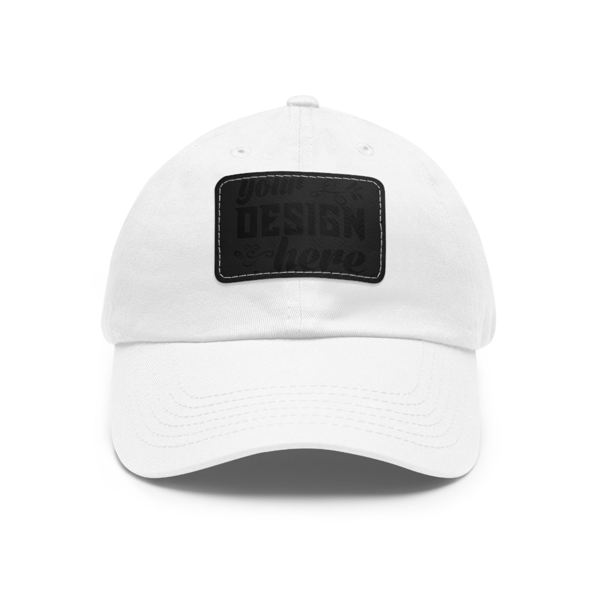 Customizable ValuCap VC300A Dad Hat with Faux Leather Patch Rectangle