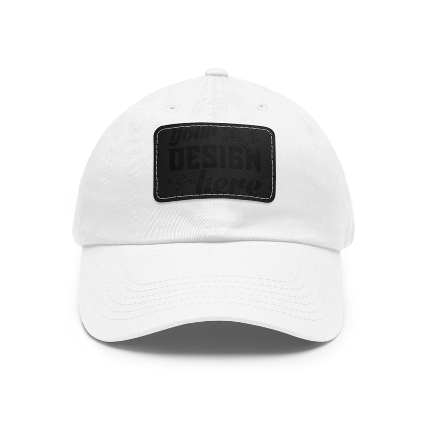 Customizable ValuCap VC300A Dad Hat with Faux Leather Patch Rectangle