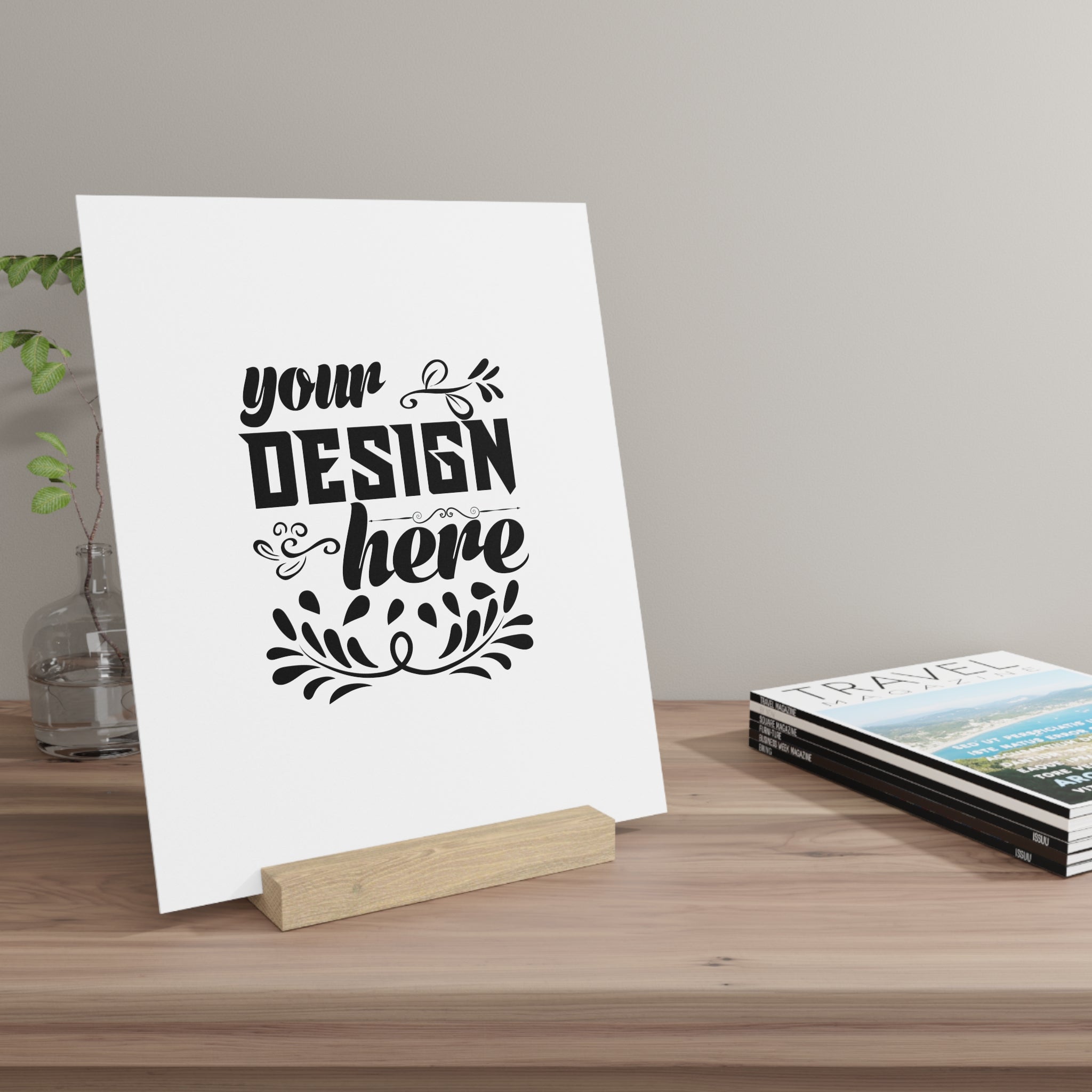 Customizable Gallery Board with Wooden Stand 1.8mm Giclée Print