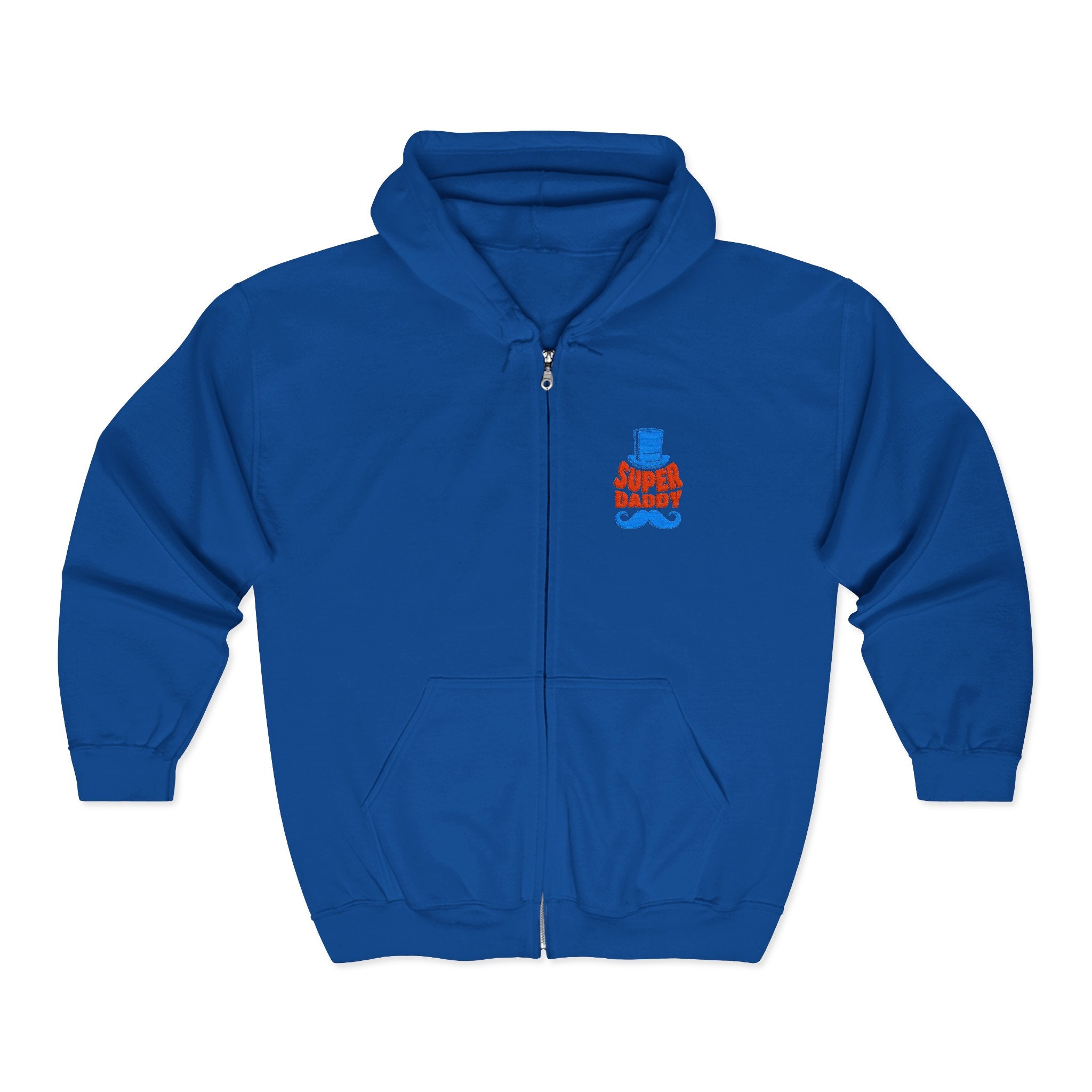 Gildan 18600 Unisex Full Zip Hoodie | Super Daddy Embroidery