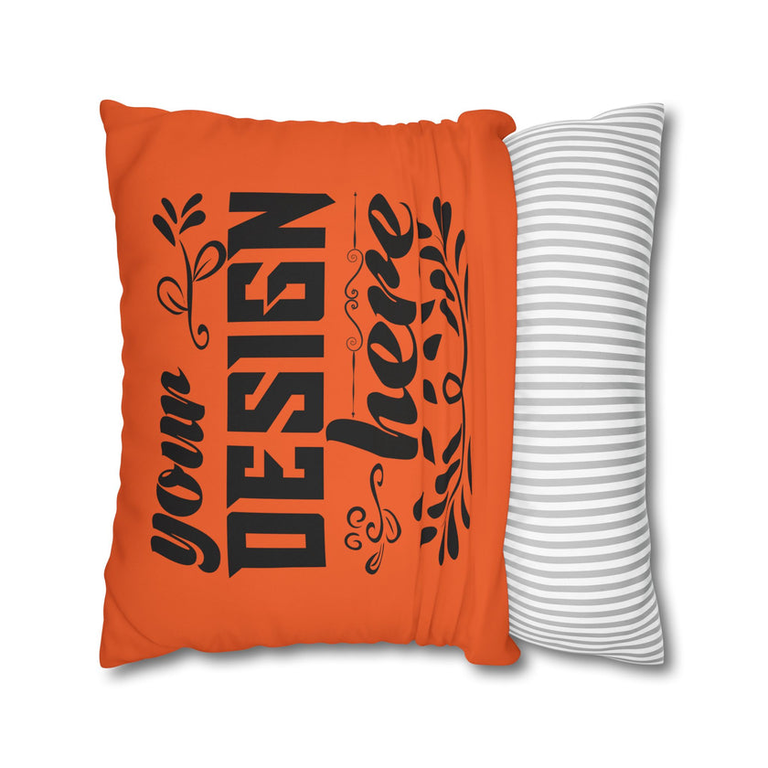 Customizable Square Poly Canvas Pillowcase with Concealed Zipper Closure