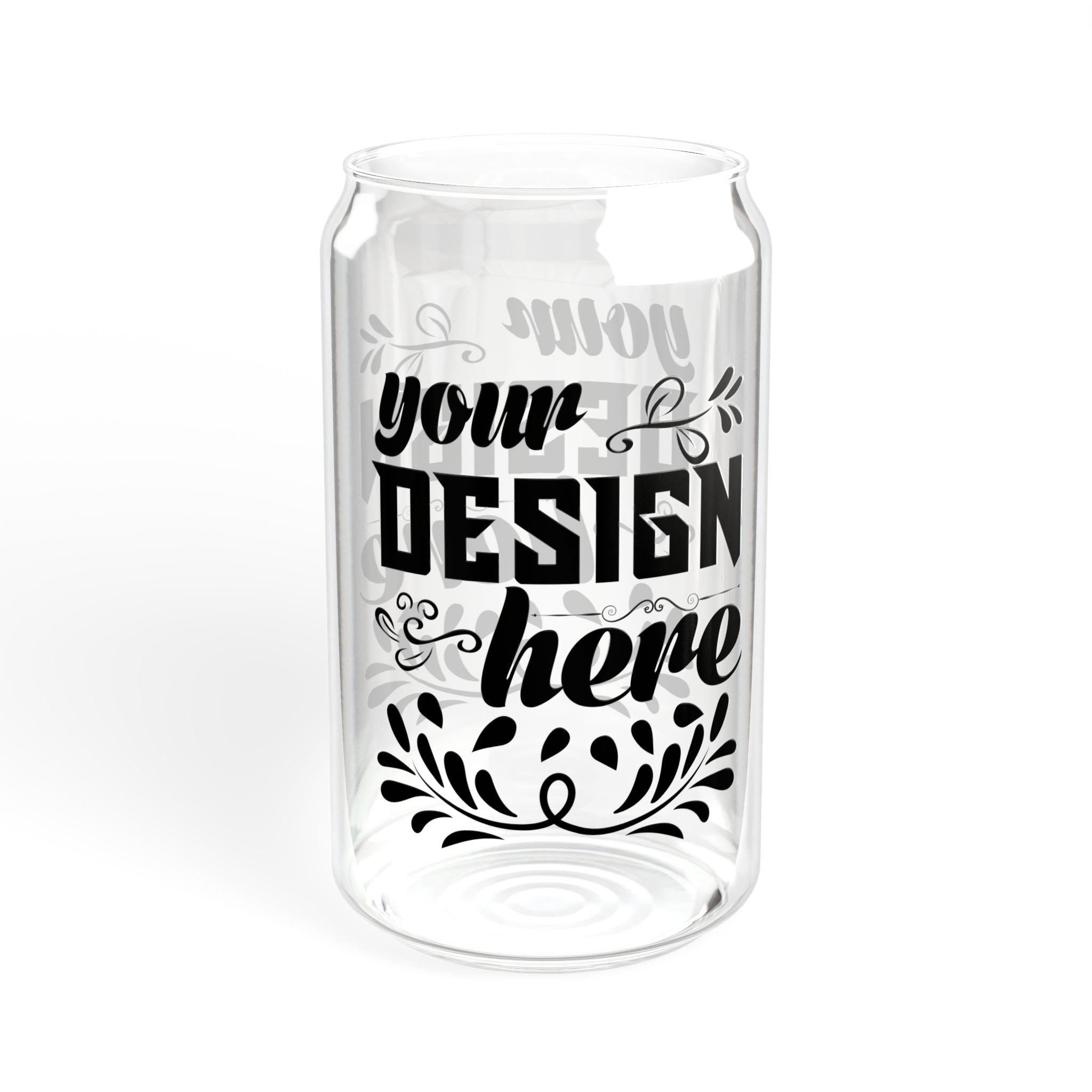 Customizable 16oz Tempered Glass Sipper with Optional Bamboo Lid Straw