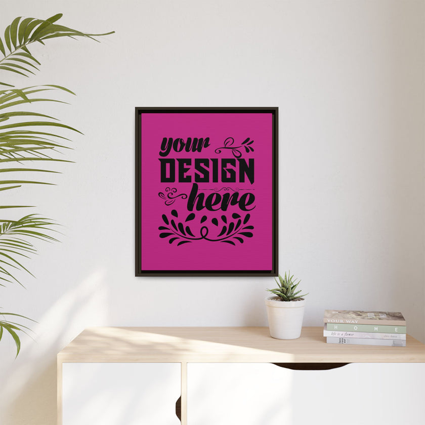 Customizable Framed Matte Canvas Print with Pinewood Frame Sawtooth Hanger