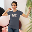 Next Level 6710 Womens Triblend Tee Love Faux Yarn Hearts Graphic Print