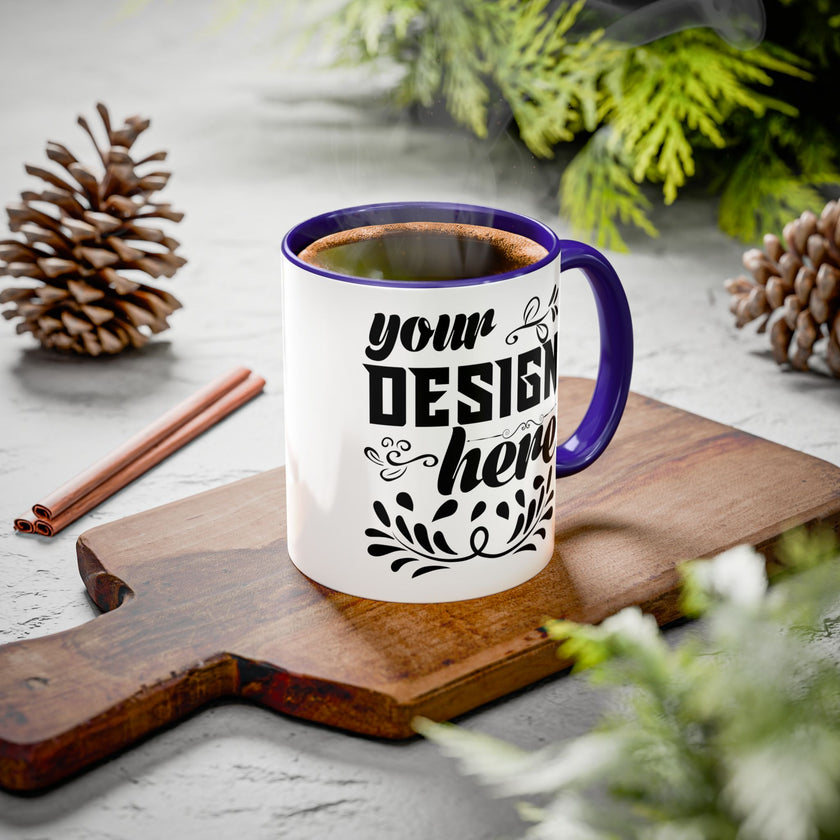 Customizable Glossy Ceramic Accent Mug 11oz and 15oz