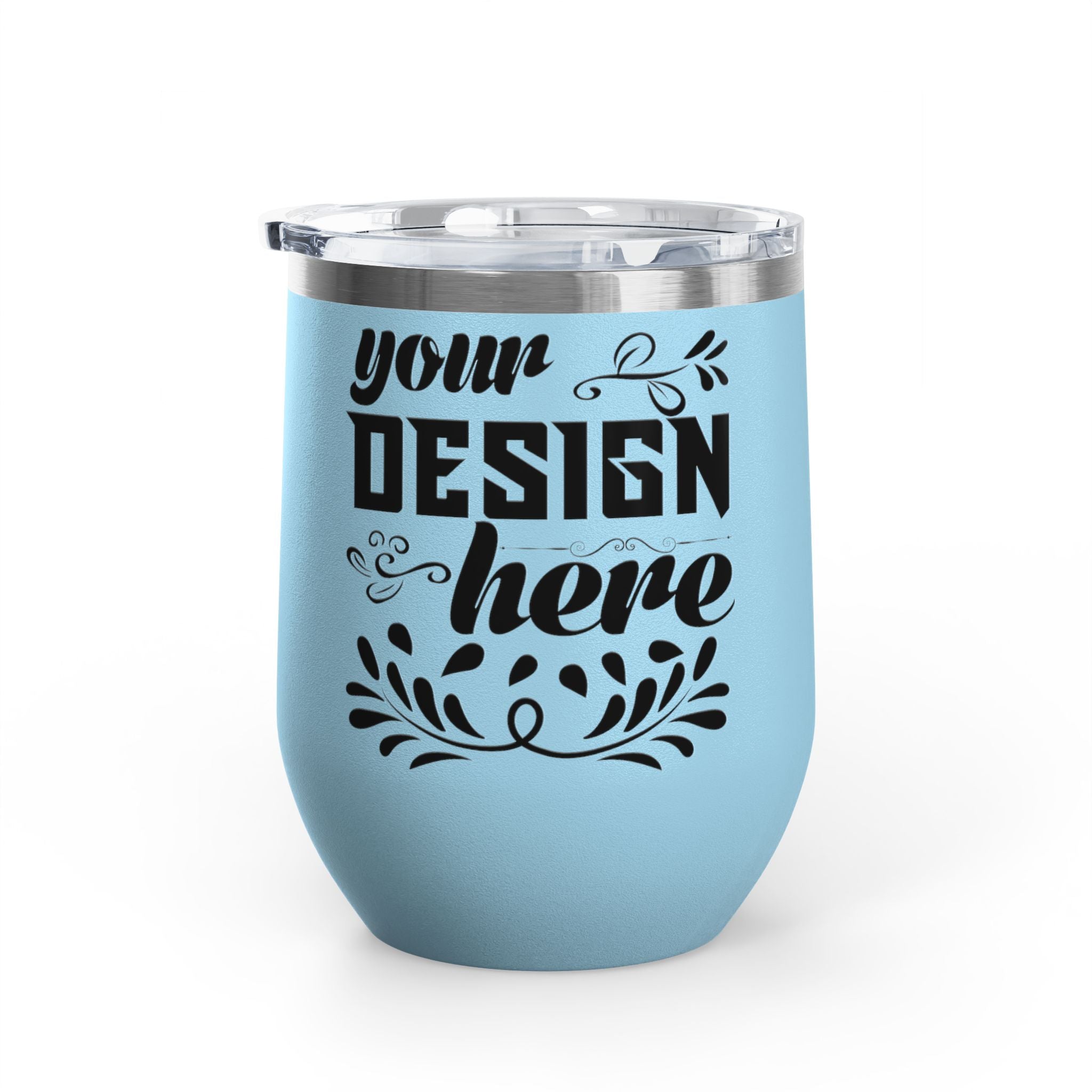 Customizable Polar Camel 12oz Stainless Steel Wine Tumbler Cup Lid