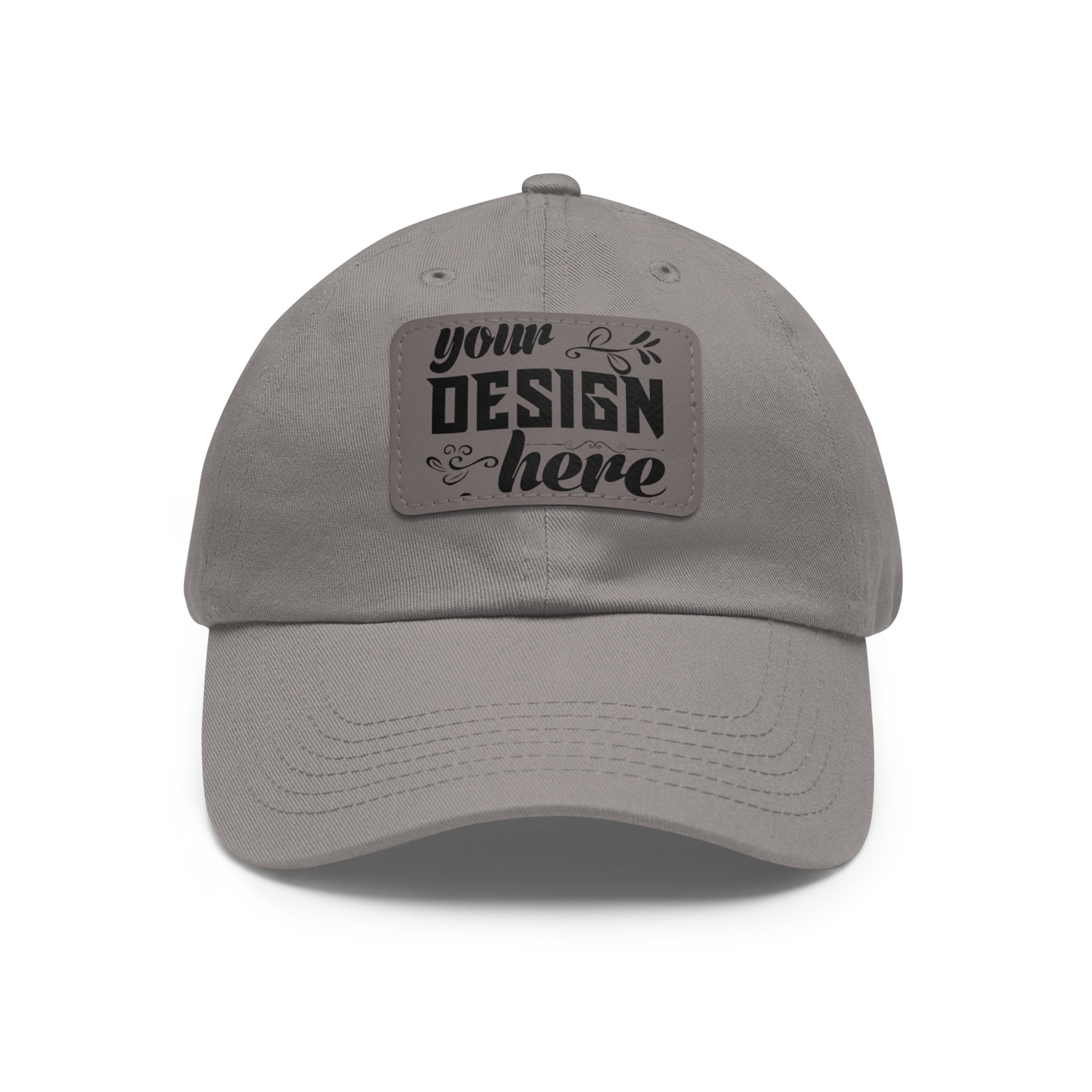 Customizable ValuCap VC300A Dad Hat with Faux Leather Patch Rectangle