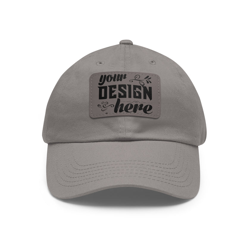 Customizable ValuCap VC300A Dad Hat with Faux Leather Patch Rectangle