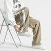 Nameria Men Corduroy Straight-leg Sweatpants Side Stripe Elastic Waist