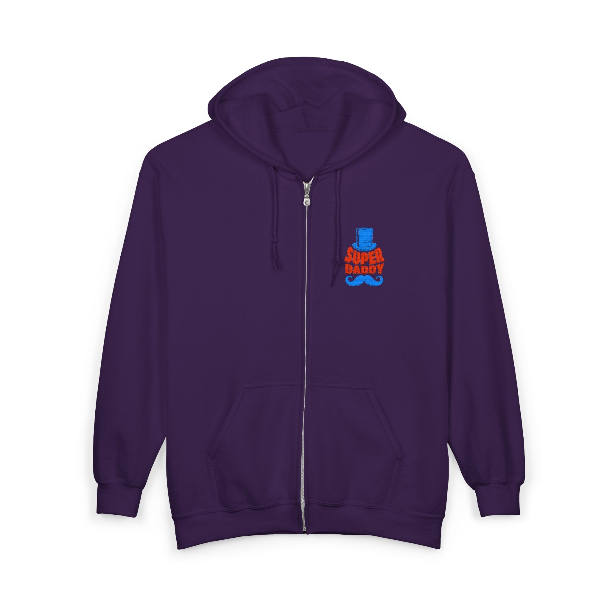 Gildan 18600 Unisex Full Zip Hoodie | Super Daddy Embroidery