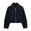 Nameria Street Style Short Zip Tweed Jacket