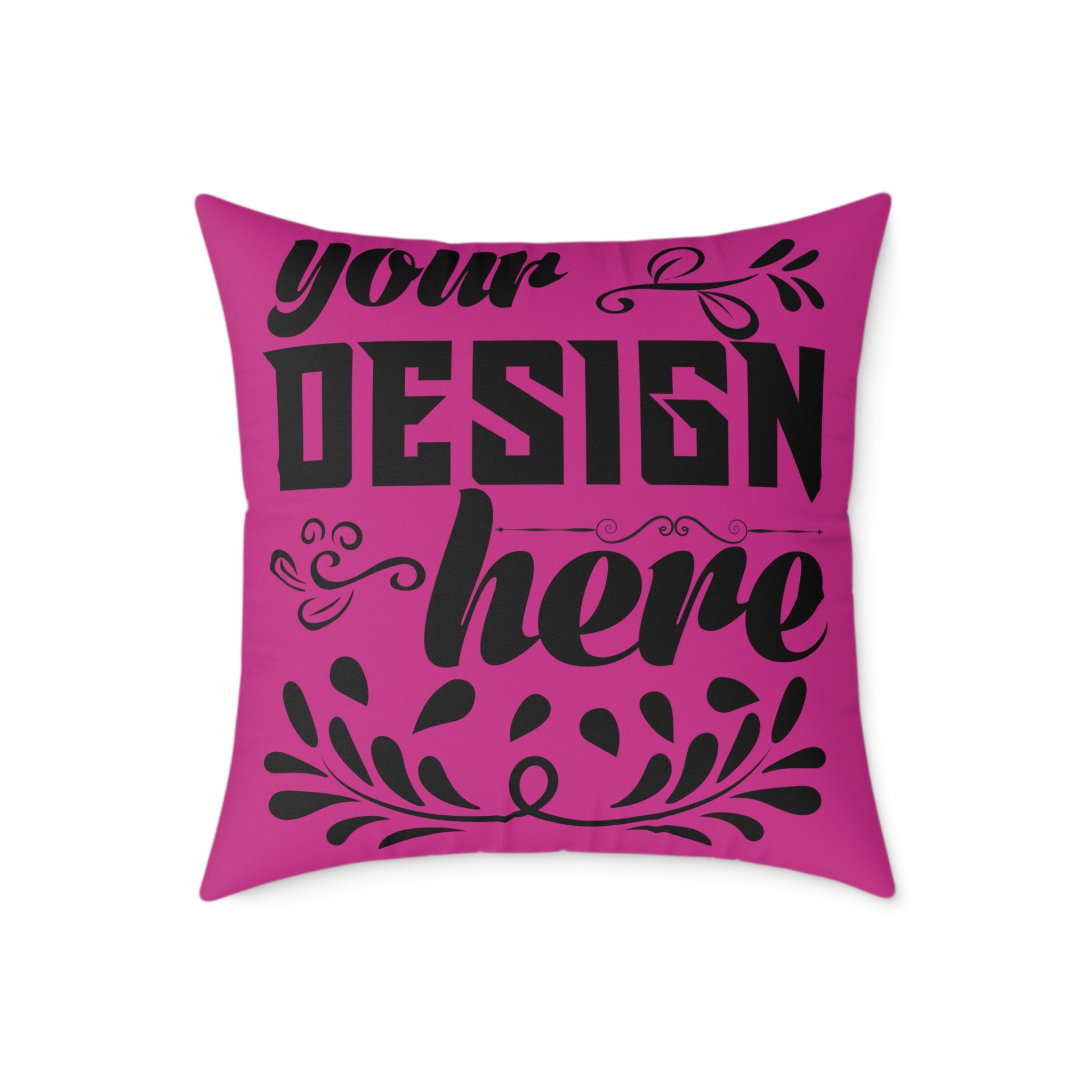 Customizable Square Poly Canvas Pillow with Insert Double-Sided Print