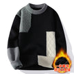 Nameria Round Neck Fleece Knit Sweater Ribbed Hem