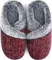 Women’s Fuzzy Memory Foam House Slippers – Indoor Outdoor Cozy Knit Slip-On with Plush Lining & Anti-Skid Rubber Sole