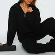 Nameria Knit Sweater Suit Ribbed Half Zip Two Piece Set