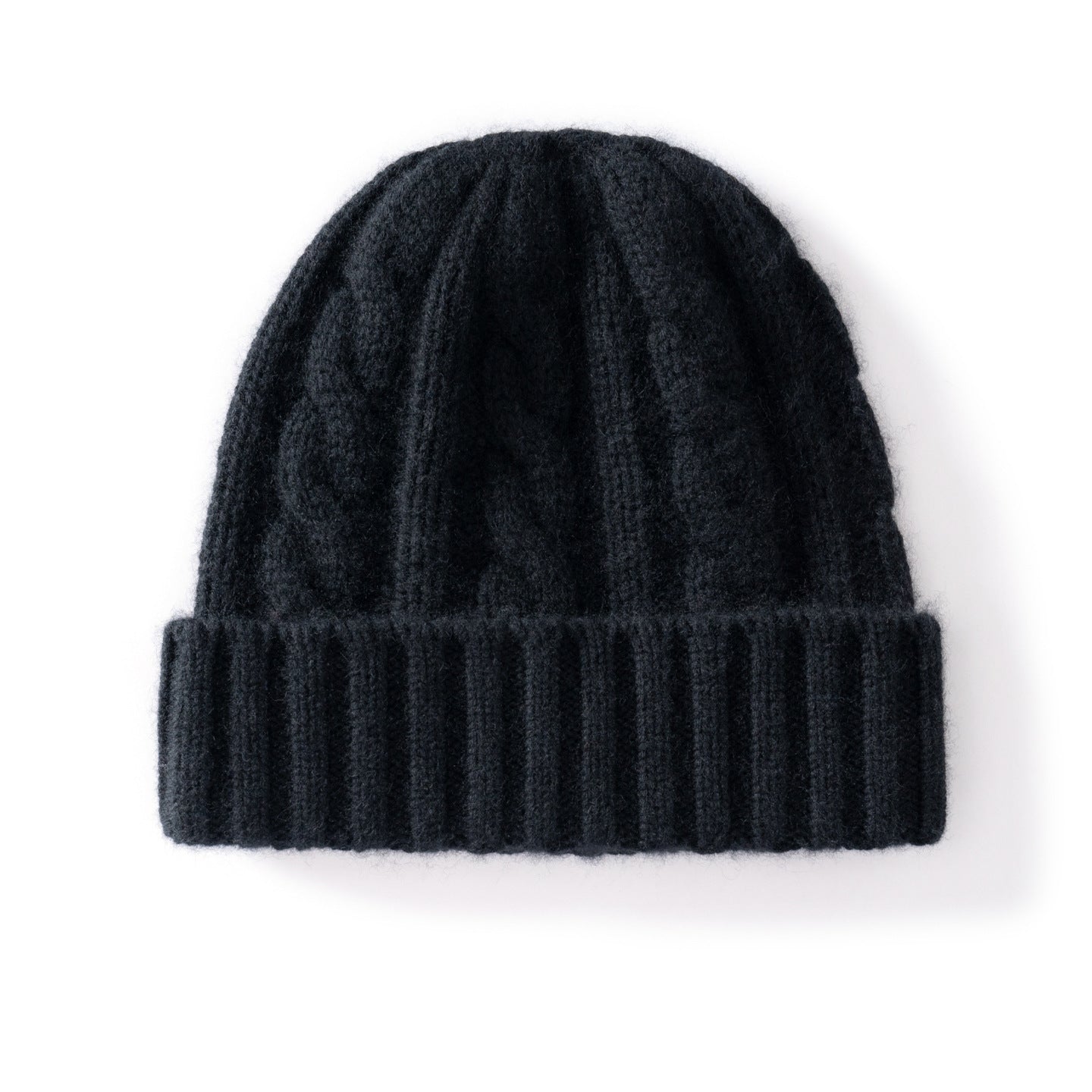 Nameria Unisex Cable Knit Cashmere Blend Hat Ear Flaps One Size