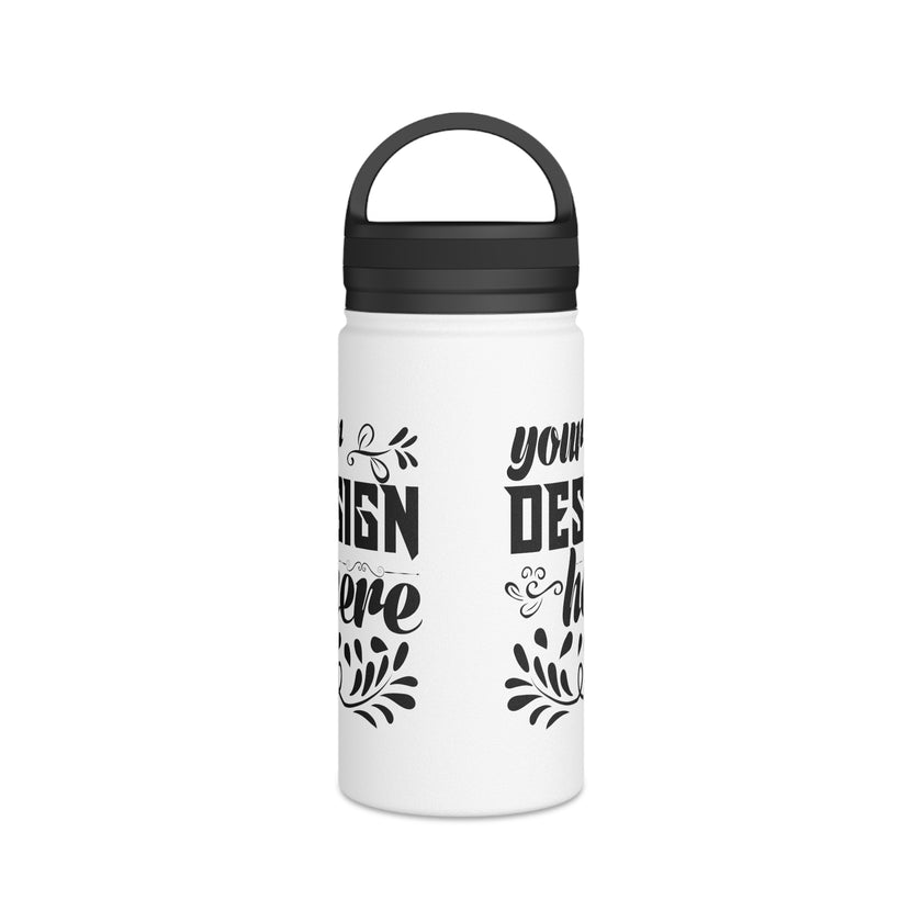 Customizable Stainless Steel Water Bottle with Handle Lid in Three Sizes