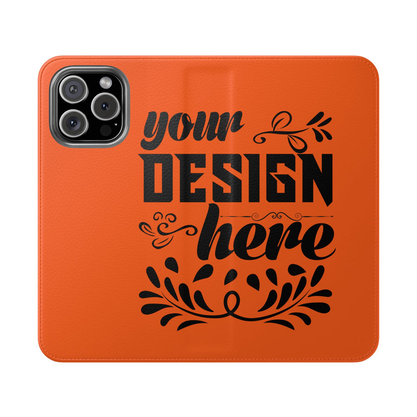 Customizable Flip Folio Phone Case With Card Slots Stand And Elastic Strap