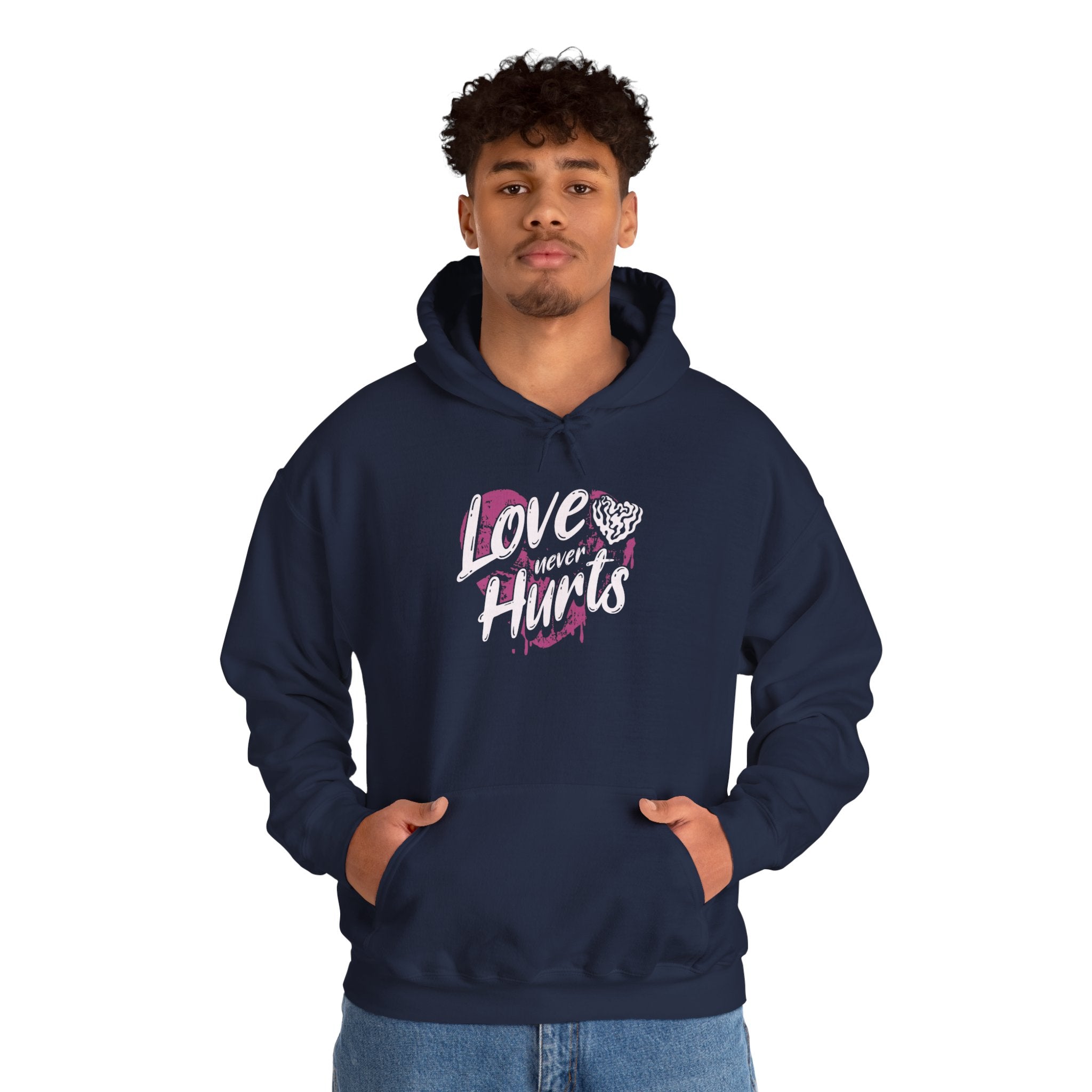 Gildan 18500 Unisex  Hooded Sweatshirt | Love Never Hurts Graphic Print